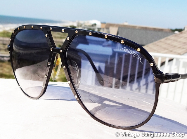 Black and Gold Aviator Blue Lense Sunglasses Alpina Style Sunglasses Alpina M1 Black Gold Black Version main image 3