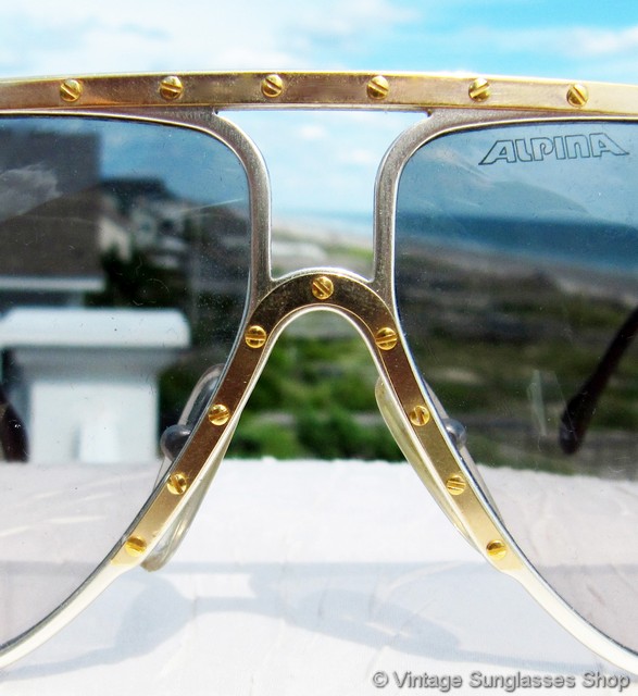 Alpina M1 Silver and Gold Sunglasses display picture 3