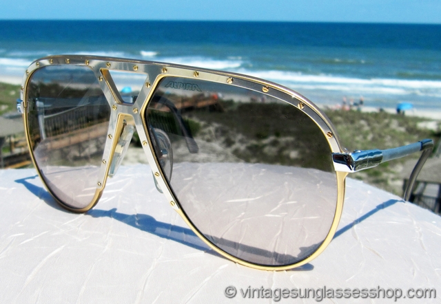 Alpina M1 Silver and Gold Sunglasses display picture 2