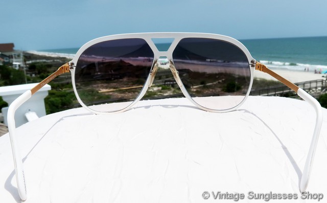 Alpina M1 White and Gold Sunglasses display picture 2