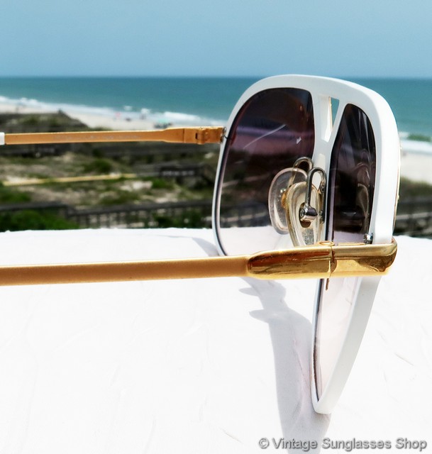Alpina M1 White and Gold Sunglasses display picture 1