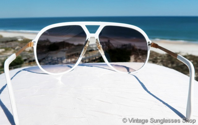 Alpina M1 White and Gold Gradient Lens Sunglasses display picture 2