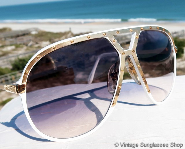 Alpina M1 White and Gold Gradient Lens Sunglasses