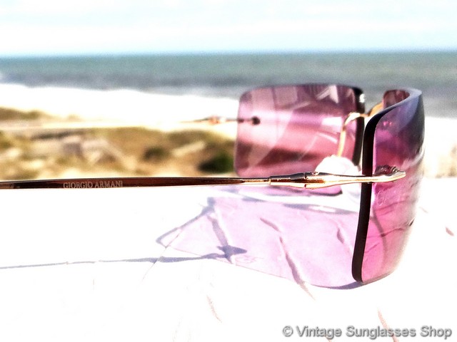 Giorgio Armani 1524 743 Pink Rimless Sunglasses display picture 1