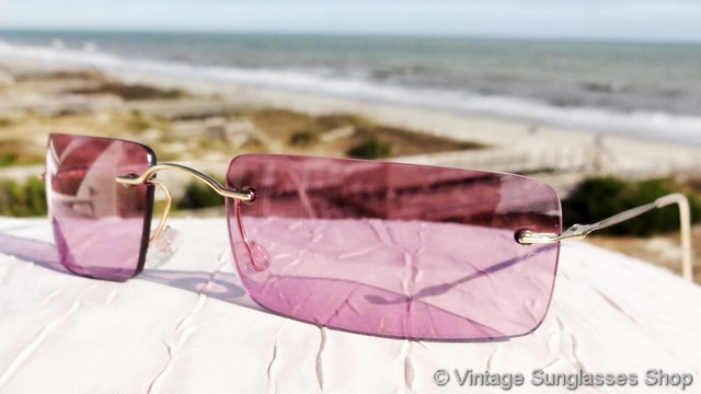 Giorgio Armani 1524 743 Pink Rimless Sunglasses