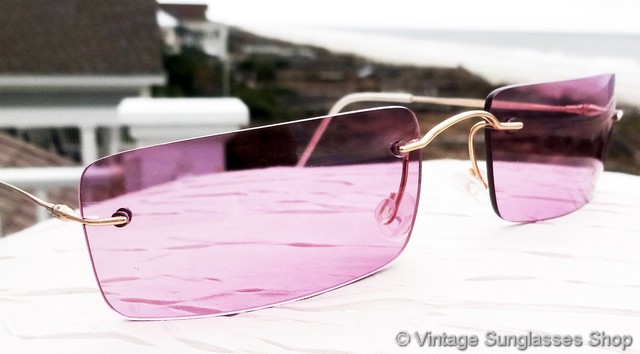 Giorgio Armani 1524 743 Pink Rimless Sunglasses display picture 2