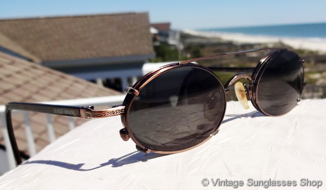 Giorgio Armani 250 1021 Tortoise Shell Sunglasses With Clip Ons