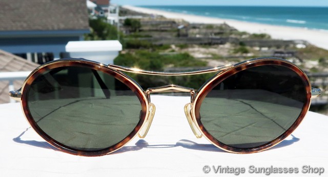 giorgio armani shield/goggle/aviator sunglasses-tortiose-ITALY Giorgio Armani Tortoiseshell shield aviator Goggle style  main image 4