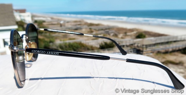 GIORGIO ARMANI Silver Black Metal Sunglasses 627 815 Small Vintage 90s Unisex Giorgio Armani 627 815 Sunglasses main image 3
