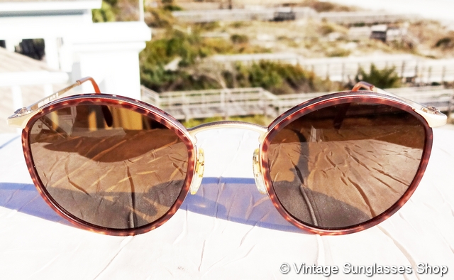 Giorgio Armani Tortoiseshell Sunglasses with Gold Accents Giorgio Armani AR8227T 620773 Havana for Man – LookerOnline main image 3