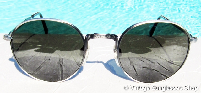 Vintage Giorgio Armani Unisex Wire Frame Round Sunglasses 652 722 140 Italy Giorgio Armani 1997 Vintage Sunglasses Gunmetal Glass Lens  main image 4