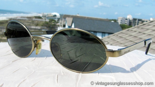 Giorgio Armani vintage oval sunglasses Armani 90s Vintage Oval Small Sunglasses Tortoise 520s - Etsy main image 3