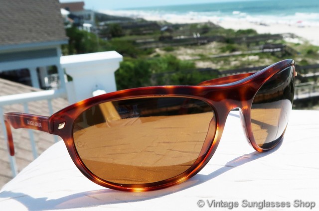 Giorgio Armani wrap sunglasses Vintage Giorgio Armani Brown Wrap Sunglasses GA 64/S Unisex  main image 3