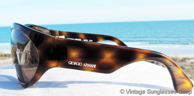 Giorgio Armani wrap sunglasses Vintage Giorgio Armani Brown Wrap Sunglasses GA 64/S Unisex  main image 2