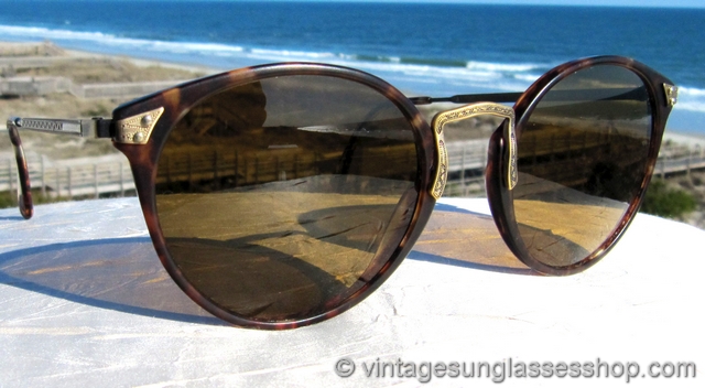 Giorgio Armani 822 013-S Etched Gold Tortoise Shell Sunglasses