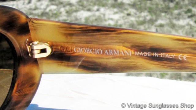 Giorgio Armani 943 188 No Lenses Small Vintage Brown Oval Sunglasses Frame Giorgio Armani 943 188 Light Tortoise Shell Sunglasses main image 4