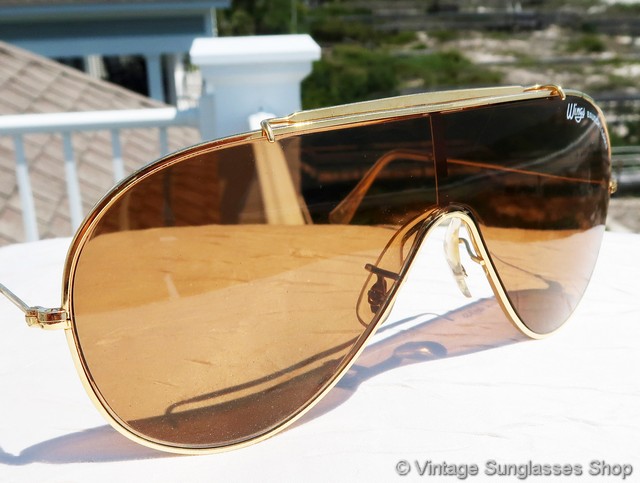 Vintage Bausch Lomb Ray-Ban Oversized Butterfly Sunglasses Italy Brown Frame Bausch & Lomb Style III LG Vintage Clear Butterfly Brown  main image 2