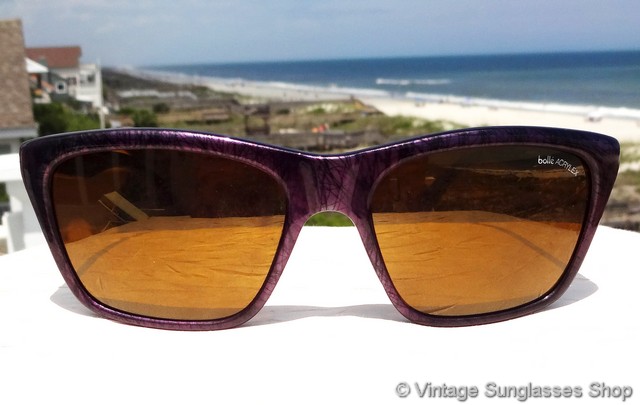 Vintage Bollé Acrylex 527 Sunglasses Vintage Bolle 527 Acrylex Fun Pattern Sunglasses w/ Blue  main image 3
