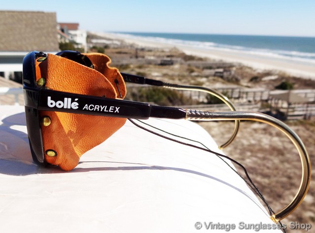 Lunettes De Soleil Bolle Acrylex Nylon - Noir Verres Marron Polarisés - France - Occasion TB état