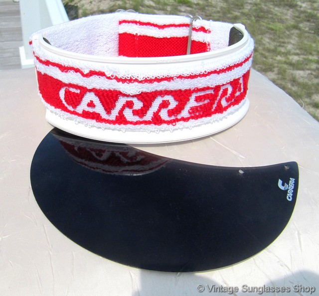 Vintage 1980s Red Carrera Headband Sun Visor display picture 3