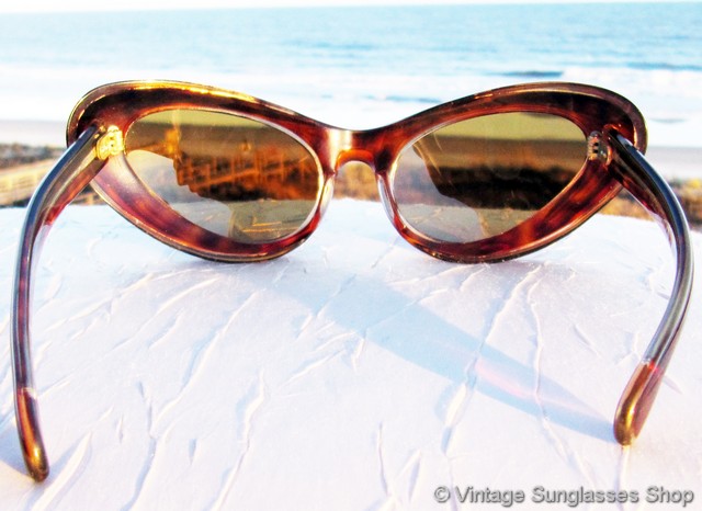 French Tortoise Shell and Clear Lucite Cat Eye Sunglasses