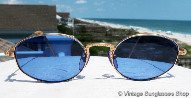 Jean Paul Gaultier 55-6111 Blue Lens Sunglasses Vintage Jean Paul Gaultier JPG 55-6111 (New Old Stock) main image 0