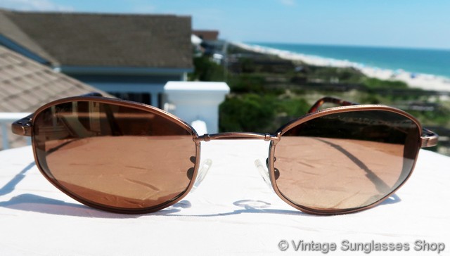 Vintage Retro Brown Maui Jim Round Sunglasses Frames Only Cracked Lens Vintage maui jim sunglasses - Gem main image 4