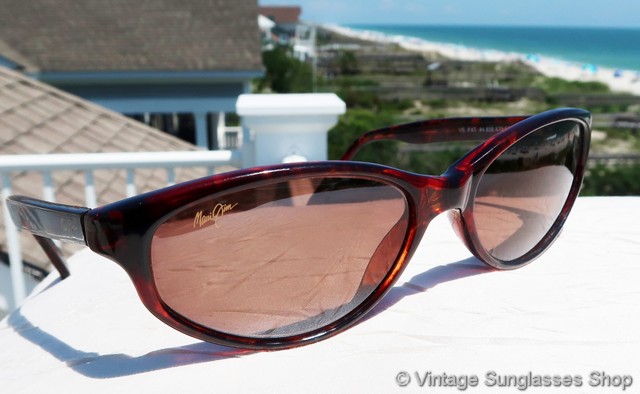 Maui Jim MJ158 10 North Shore brown tortoise Sunglasses w/brown logo hard case s-l400.jpg main image 2