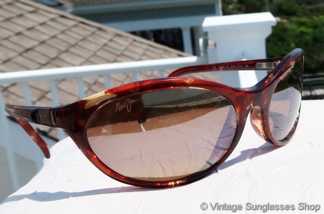 Maui Jim Regatta MJ 159-10 Polarized Sunglasses Brown Tortoise W/Rose VTG w Case Vintage Maui Jim Regatta MJ 159-10 Brown Tortoise Sunglasses  main image 3