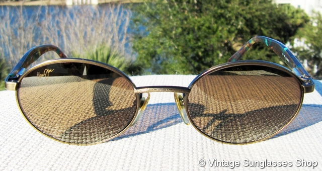 Vintage Maui Jim Latitude Stylish Gold and Tortoise Sunglasses Maui Jim MJ-166 16 Latitude Sunglasses main image 3