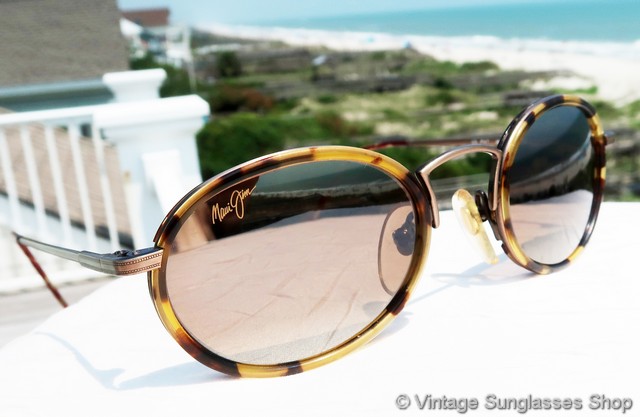 Vintage ultra rare Maui Jim glasses MJ 184-16 Maui Jim MJ MJ 184 RARE Seabreeze Sunglasses Blue Tortoise  main image 2