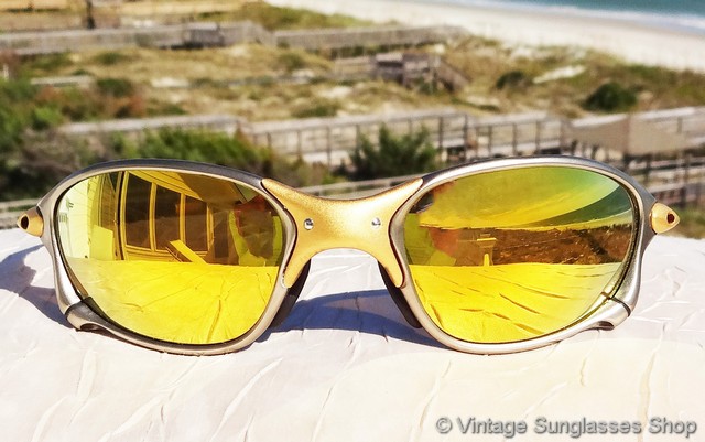 Oakley XX 24k Gold and Carbon Ruby Iridium Sunglasses