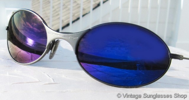 Oakley E Wire Steel Gray Blue Iridium Sunglasses