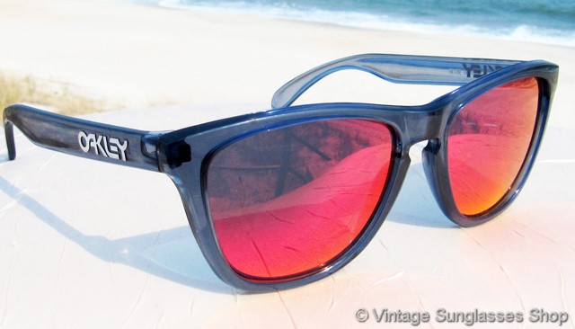 oakley frogskins crystal black red iridium