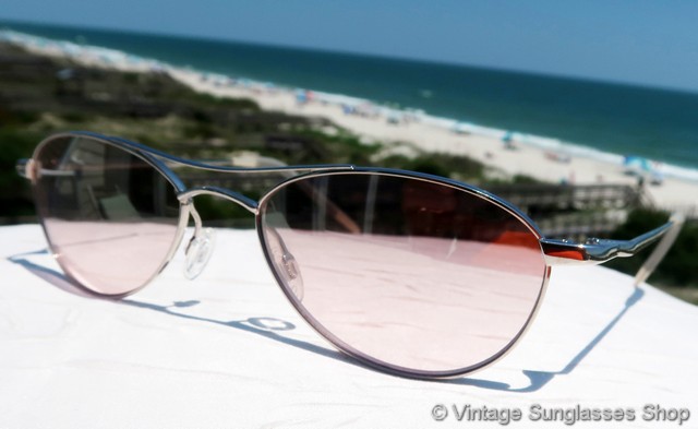 OLIVER PEOPLES~ Matt 60 Aviator Sunglasses, Silver/Honey Gradient Oliver Peoples Clifton OV1150S 5036/3F Photochromic  main image 2