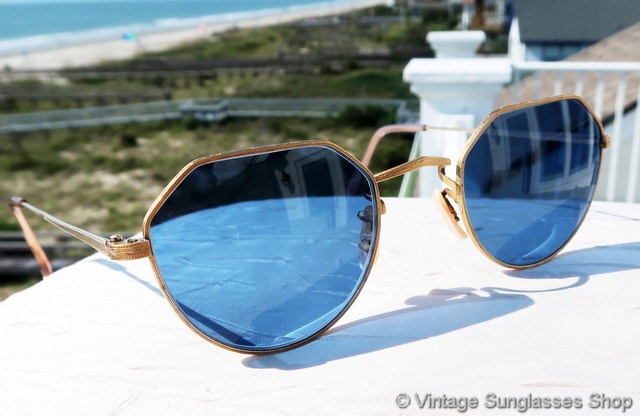 Oliver Peoples OP-43 Blue Lens Sunglasses display picture 1