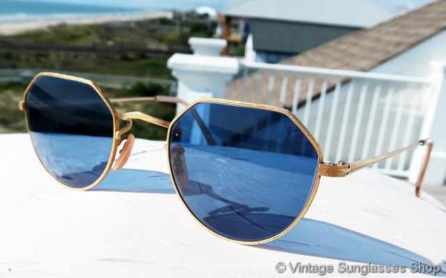Oliver Peoples OP-43 Blue Lens Sunglasses display picture 2