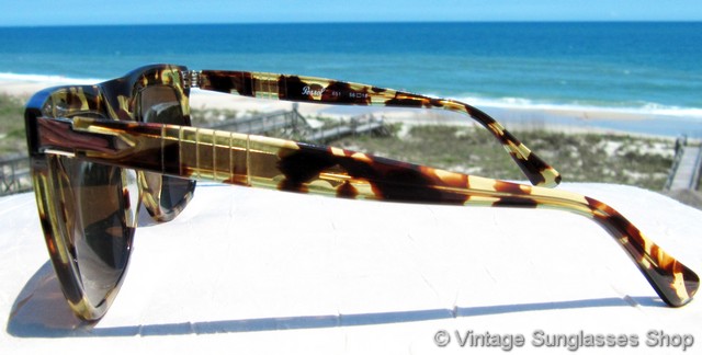 Persol 651 Yellow Tortoise Shell Sunglasses display picture 2