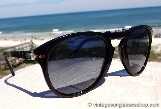 Persol 714 95 S3 Steve McQueen Black Folding Sunglasses
