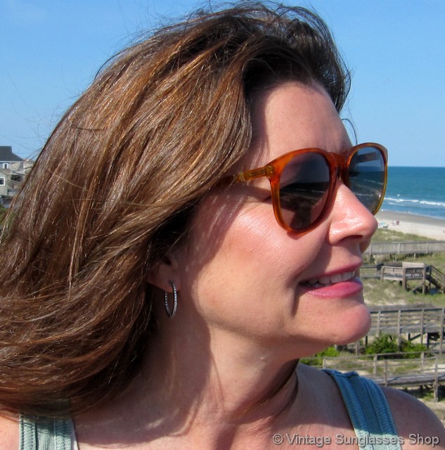 persol blue frame sunglasses