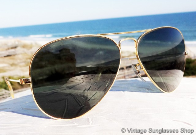 Ray-Ban 58mm 12k GF G-15 Aviator Sunglasses display picture 2