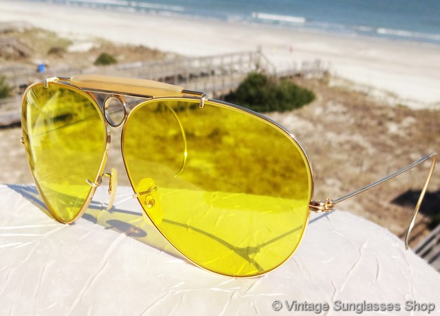 ray ban yellow lens shooting glasses