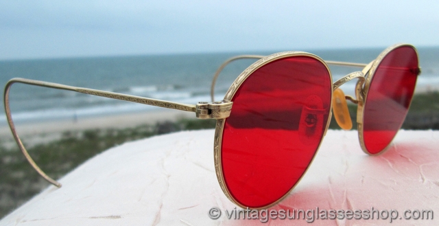 ray ban red glass