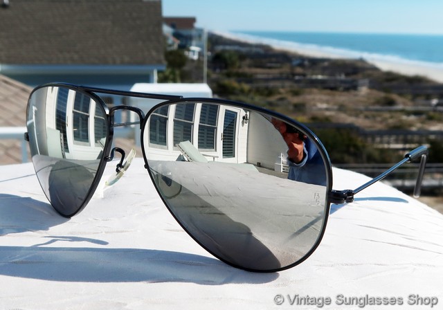Ray-Ban 58mm Black Chrome G-31 Mirrored Aviator  display picture 2