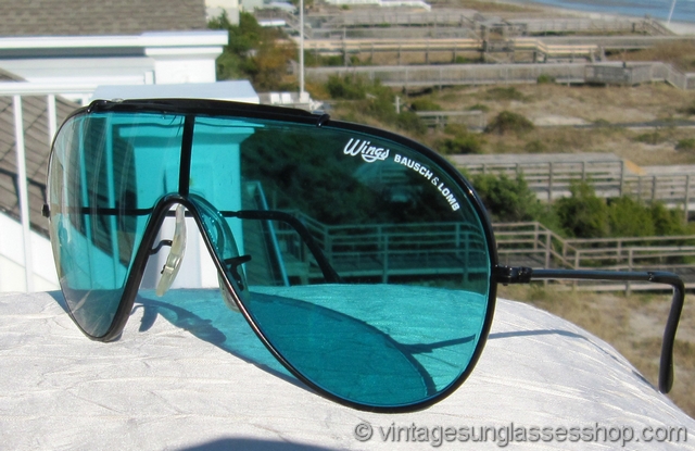 Geleend Getalenteerd Vermelding Ray-Ban Wings Black Turquoise Lens Sunglasses