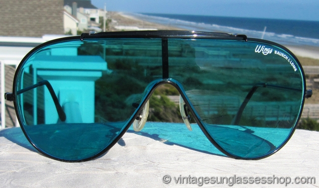 Geleend Getalenteerd Vermelding Ray-Ban Wings Black Turquoise Lens Sunglasses