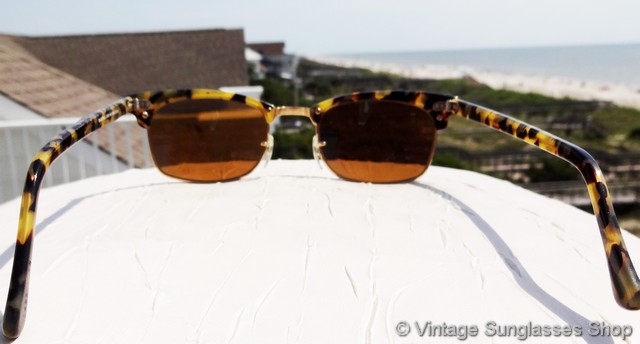 Ray-Ban W1483 Vintage Sq Clubmaster Sunglasses in Black and Gold Tortoise Shell Ray-Ban W1483 Clubmaster Square Sunglasses main image 3