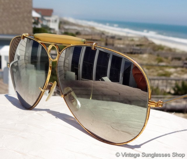 Ray-Ban G-31 Mirrored Bullet Hole Shooters and Sunglasses