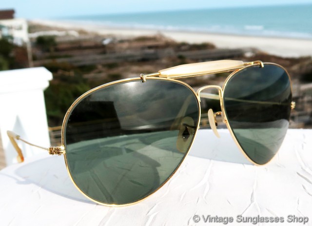 Ray-Ban RB-3 Tru Green General Aviator Sunglasses display picture 1