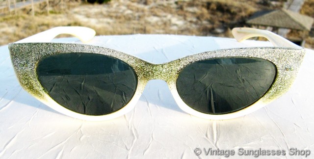 Ray-Ban Green Glitter Cat Eye Sunglasses display picture 3